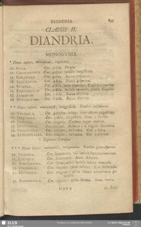 Classis II. Diandria