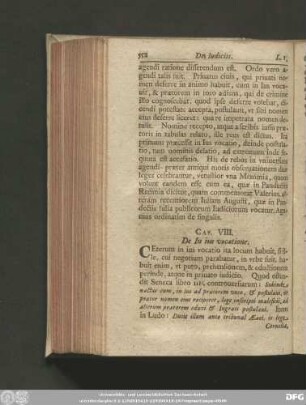 Cap. VIII. De In ius vocatione.