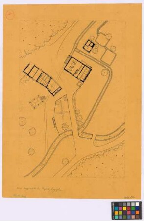Eybach (Landkreis Göppingen): Obere Roggenmühle. Lageplan mit. - Backhaus (Grundriss). - Haupthaus (Grundriss). - Bienenhaus (Grundriss). - Keller mit Überbau (Grundriss). - Stall (Grundriss). - Wagenschuppen (Grundriss)