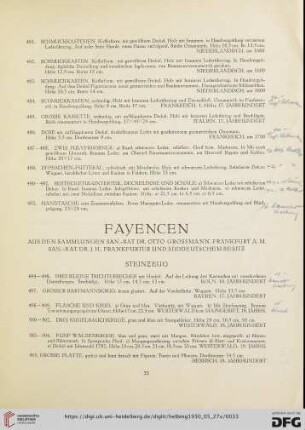 Fayencen (Nr. 494-710)