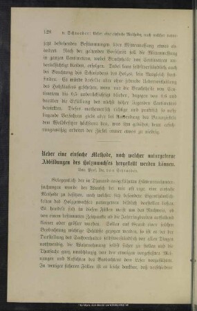 I.11 Ueber eine einfache Methode, nach welcher naturgetreue Abbildungen des Holzzuwachses hergestellt werden können