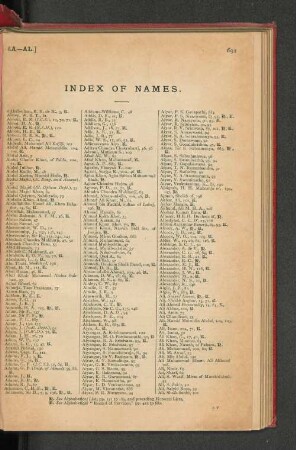 Index Of Names.
