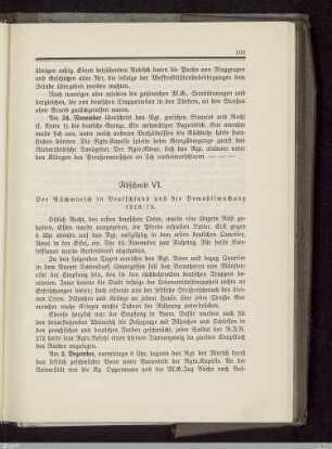 Abschnitt VI. Der Rückmarsch in Deutschland und die Demobilmachung 1918/19