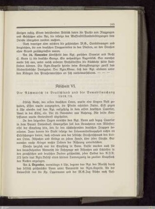 Abschnitt VI. Der Rückmarsch in Deutschland und die Demobilmachung 1918/19