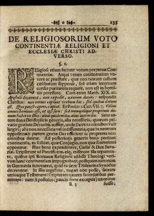 De Religiosorum Voto Continentiae Religioni Et Ecclesiae Christi Adverso