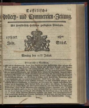 28tes Stück, Montag den 10ten Julius
