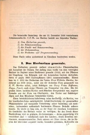 Das Herbarium Martii : (Carl Friedrich Philipp Martius.)