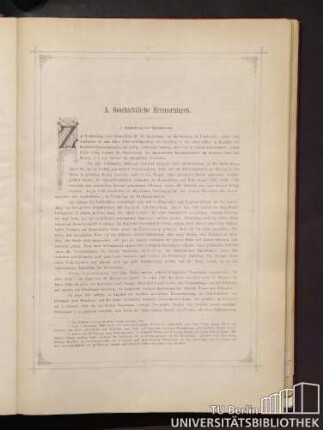 A. Geschichtliche Erinnerungen.