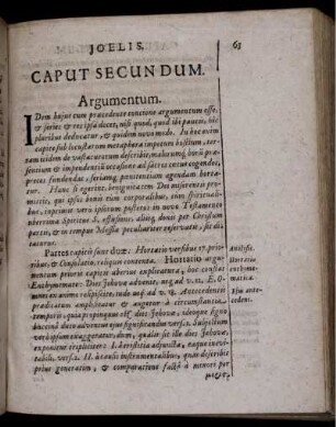 Caput Secundum. Argumentum