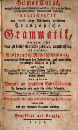 Erleichterte ... französische Grammatik