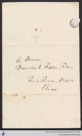 Briefe von Heinrich Julius Klaproth an Carl Ritter (Paris, 1823-1829)
