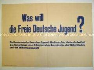 Maueranschlag mit Parole der FDJ