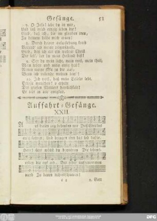 Auffahrt-Gesänge.