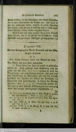 Capitel VII. Von der Endigung des Mieth-Contracts und den Wirkungen derselben