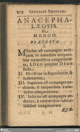 Anacephalaeosis. De Mundo
