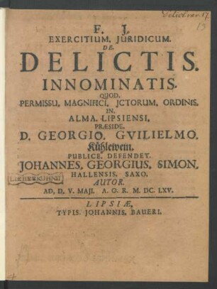 Exercitium. Iuridicum. De. Delictis. Innominatis