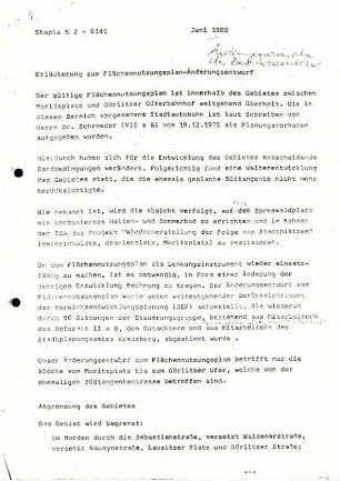 Bürgerbeteiligung zum Flächennutzungsplanung Kreuzberg
