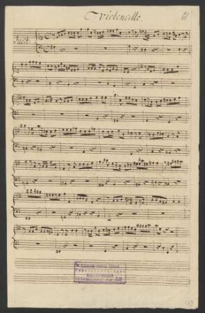 Violoncello (Einführungsmusik Lütkens, Satz 7, 12a/b und 13)