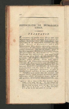 Hippocratis de humoribus liber.
