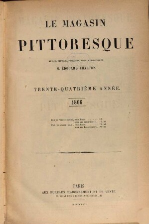 Le magasin pittoresque. 34. 1866