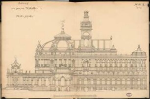 Volkstheater Schinkelwettbewerb 1892: Seitenansicht