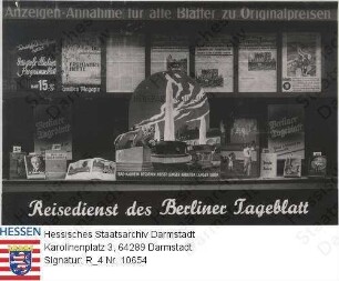 Bad Nauheim, Werbe-Schaufenstergestaltung - Wanderausstellung - Deutsche Heilbäder - Reisedienst des Berliner Tageblattes