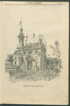 [Vista de la] Exposición de París - Pabellón del Brasil.