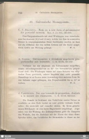 30. Galvanische Messapparate