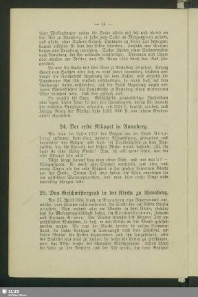 24. Der erste Klöppel in Annaberg