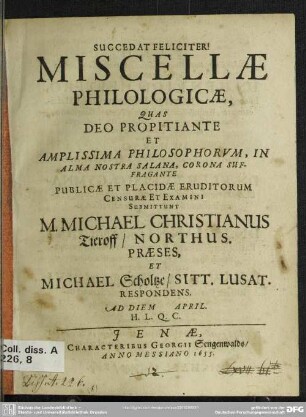 Miscellae philologicae
