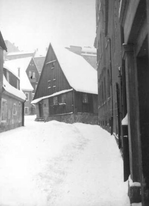 Bautzen. Vor der Fischerpforte. Blick zum Hexenhäuschen
