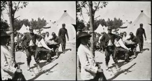 Les Sables-d'Olonne. Soldaten eines Militärlagers