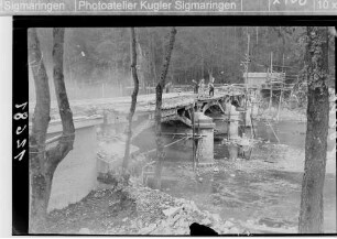 Landesbauamt Sigmaringen - Umbau der Nepomukbrücke (Bauhofbrücke); Gesamtansicht während der Bauarbeiten