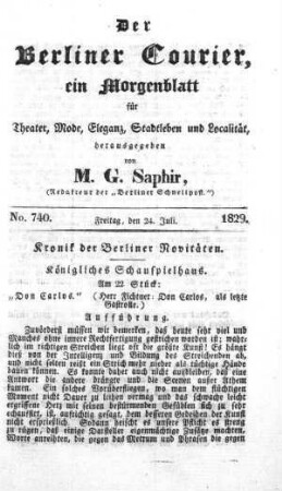 No. 740., Freitag, den 24. Juli 1829