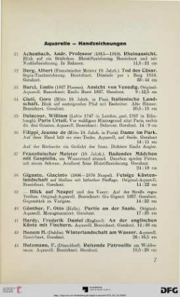 Aquarelle – Handzeichnungen (Nr. 31-58)