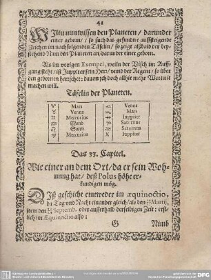 Das 33. Capitel. Wie einer an dem Ort/da er sein Wohnung hat/deß Polus höhe erkundigen mög.