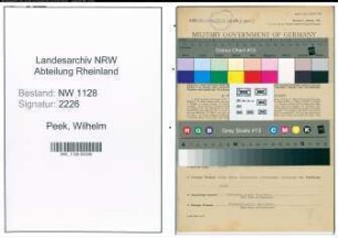 Entnazifizierung Wilhelm Peek , geb. 12.09.1899 (Polizist)