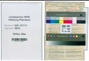 Entnazifizierung Max Wirths , geb. 03.05.1896 (Lehrer)