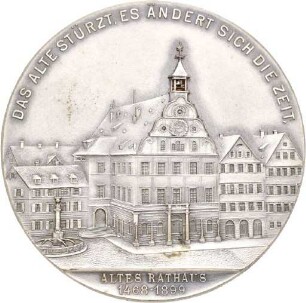 Medaille von Mayer & Wilhelm auf das neue Rathaus in Stuttgart
