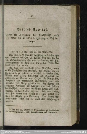 Drittes Capitel. Ueber die Bereitung der Lackfirnisse nach J. Wilson Neil's langjährigen Erfahrungen