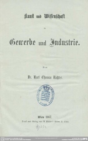 Kunst und Wissenschaft in Gewerbe und Industrie