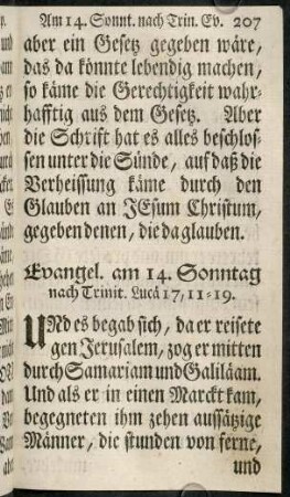 207-219, Evangel. am 14. Sonntag nach Trinit. - Evangel. am 16. Sonntag nach Trinit.