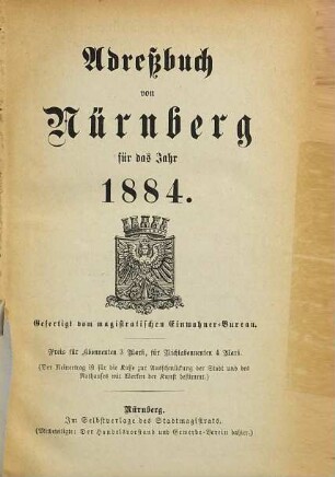 Adreßbuch von Nürnberg. 1884