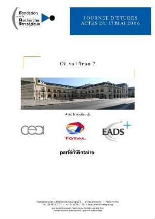 Où va l' Iran? : journee d'etudes actes du 17 mai 2006