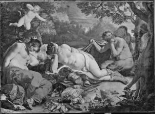 Diana mit Nymphen, im Schlafe von Satyrn belauscht