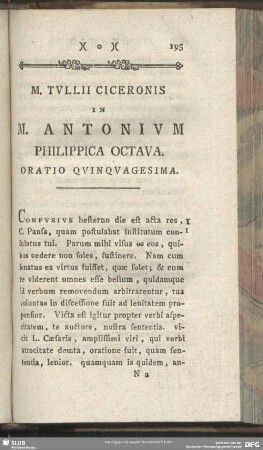 In M. Antonium Philippica Octava