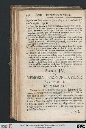Pars IV: De memoria et pronuntiatione
