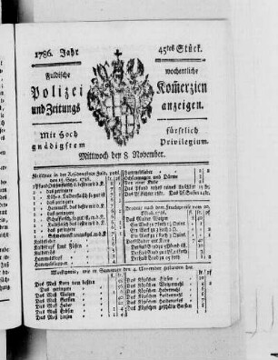 45tes Stück., Ausgabe vom 8. November 1786