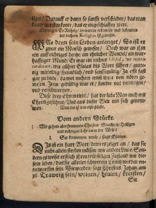 Vom andern Stücke.