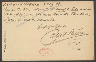 Brief an B. Schott's Söhne : 05.08.1907